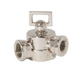 1-11/16 Inch Tall Polished Nickel Finish Die Cast Brass Swivel with Key, Tap 1/4F x 1/8F