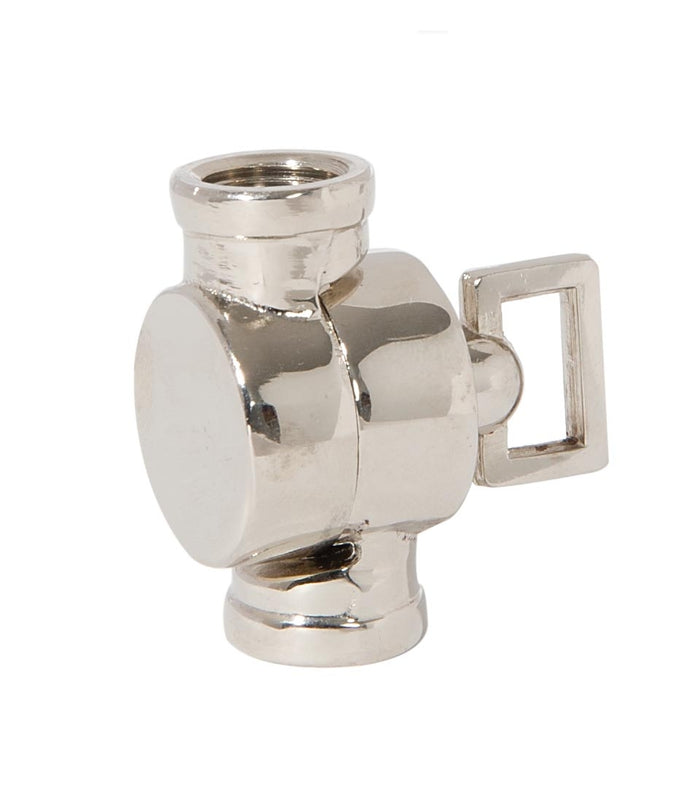1-11/16 Inch Tall Polished Nickel Finish Die Cast Brass Swivel with Key, Tap 1/4F x 1/8F