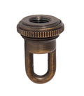 1-11/16" Tall Cast Brass Screw Collar Loop With Seating Ring, Tap 1/4F, Antique Bronze