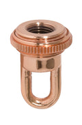 1-11/16" Tall Cast Brass Screw Collar Loop With Seating Ring, Tap 1/4F, Polished Copper