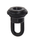 1-11/16" Tall Cast Brass Screw Collar Loop With Seating Ring, Tap 1/4F, Satin Black