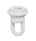 1-11/16" Tall Cast Brass Screw Collar Loop With Seating Ring, Tap 1/4F, White