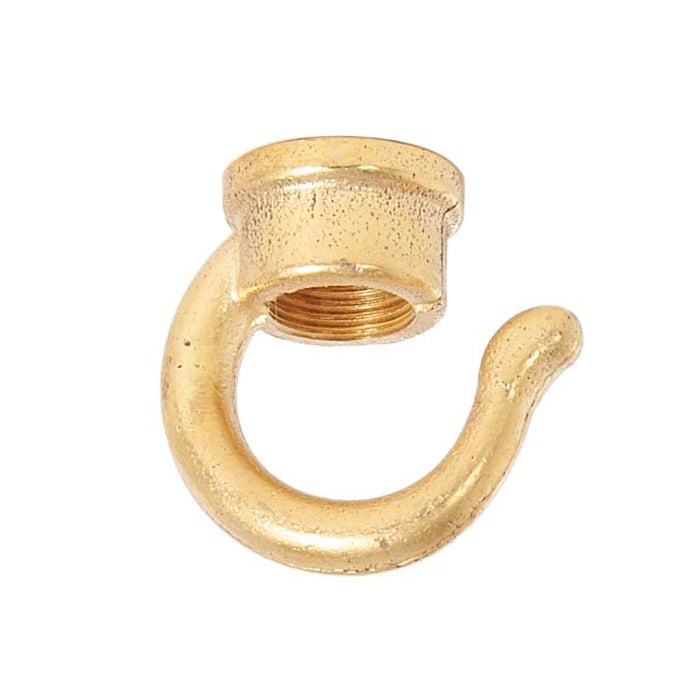 1-1/16" Tall Rounded Hook With Wire Way, Tap 1/8F Through, Unfinished.