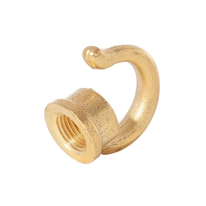 1-1/16" Tall Rounded Hook With Wire Way, Tap 1/8F Through, Unfinished.