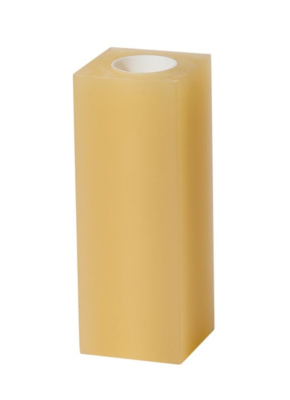 1-1/2 Inch Square Gold Polybeeswax Candelabra Size Candle Covers, Choice of Height