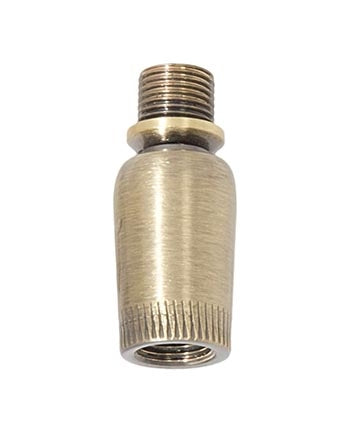 1/2 Inch Tall Antique Brass Tapered Swivel, 1/8M X 1/8F