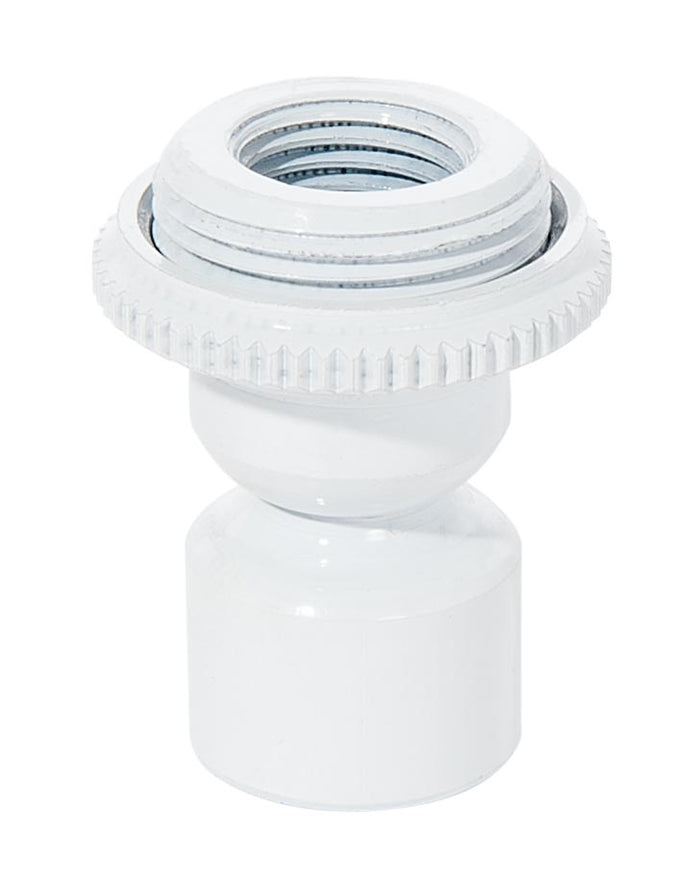 1-1/2 Inch Tall White Enamel Hang Straight Swivel with Screw Collar, 1/4F