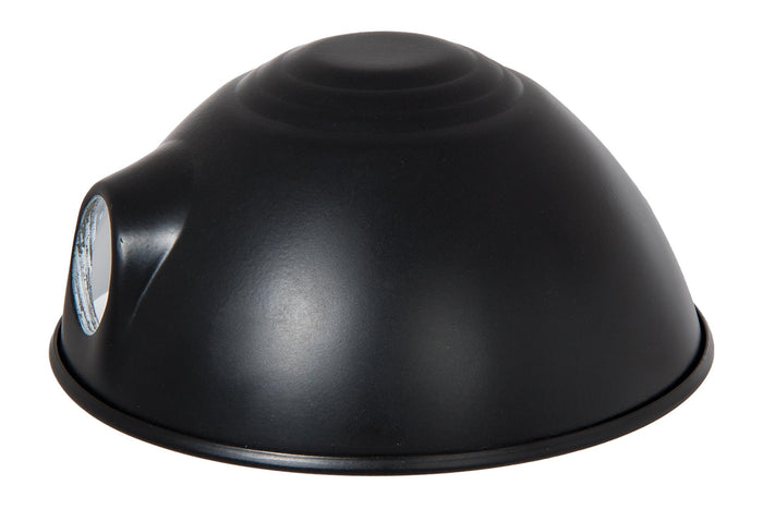 1-1/4" I.D. Fitter Opening On Side & UNO Threaded Metal Parabolic Shade, Black