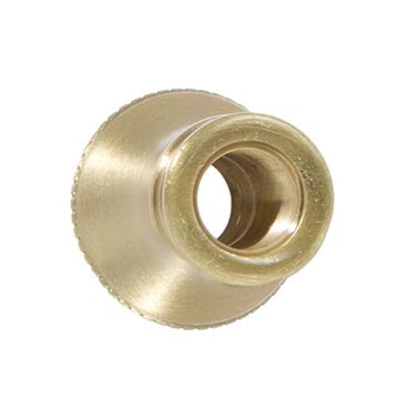1-1/4 Inch Height Satin Brass Finish Turned Brass Lamp Neck, Tap 1/8F