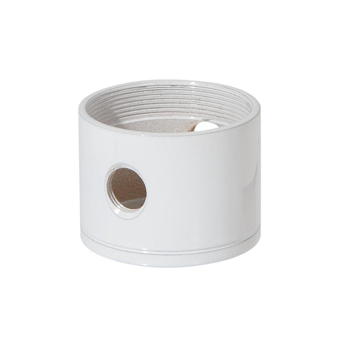 1-1/4 Inch Tall, 2 Side Hole Glossy White Finish Turned Brass Cluster Body