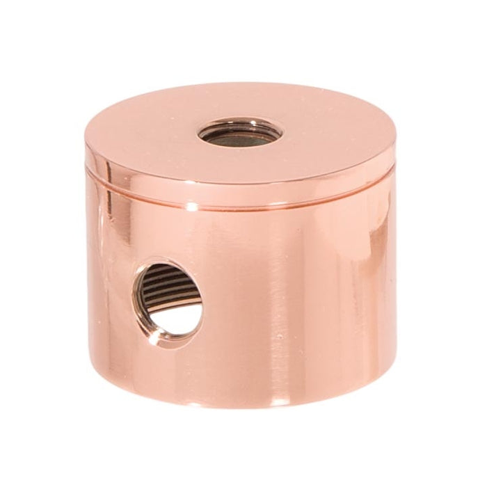 1-1/4 Inch Tall, 2 Side Hole Polished Copper Finish Turned Brass Cluster Body