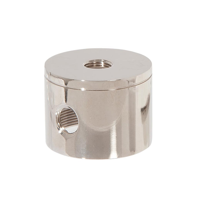 1-1/4 Inch Tall, 2 Side Hole Polished Nickel Finish Turned Brass Cluster Body