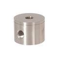 1-1/4 Inch Tall, 2 Side Hole Satin Nickel Finish Turned Brass Cluster Body