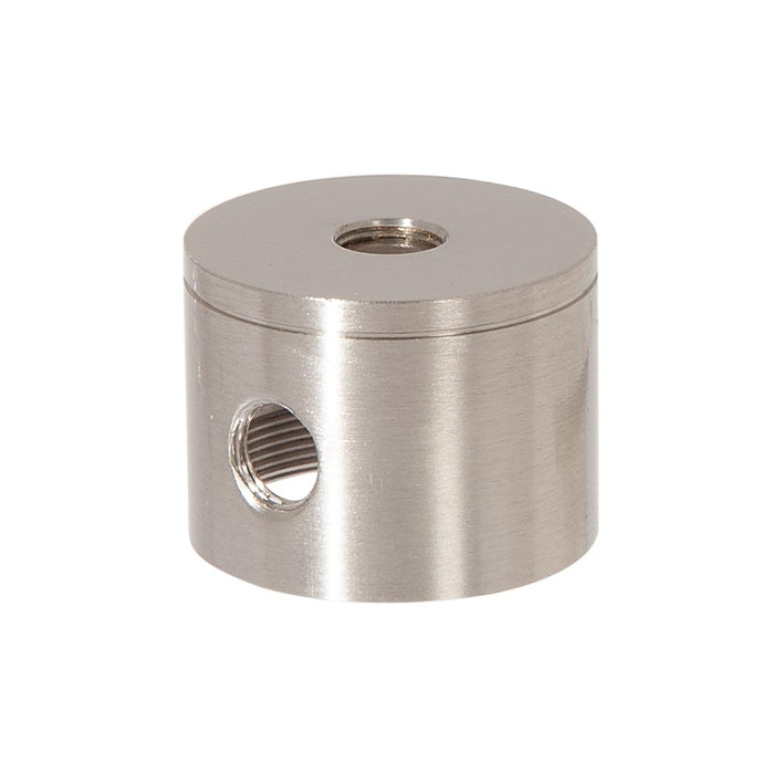 1-1/4 Inch Tall, 2 Side Hole Satin Nickel Finish Turned Brass Cluster Body