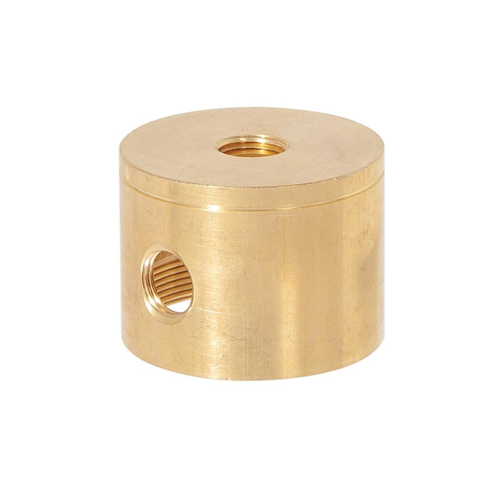 1-1/4 Inch Tall, 2 Side Hole Unfinished Turned Brass Cluster Body