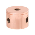 1-1/4 Inch Tall, 3 Side Hole Polished Copper Finish Turned Brass Lamp Cluster Body