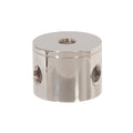1-1/4 Inch Tall, 3 Side Hole Polished Nickel Finish Turned Brass Lamp Cluster Body