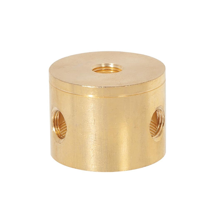 1-1/4 Inch Tall, 3 Side Hole Satin Black Finish Turned Brass Cluster Body