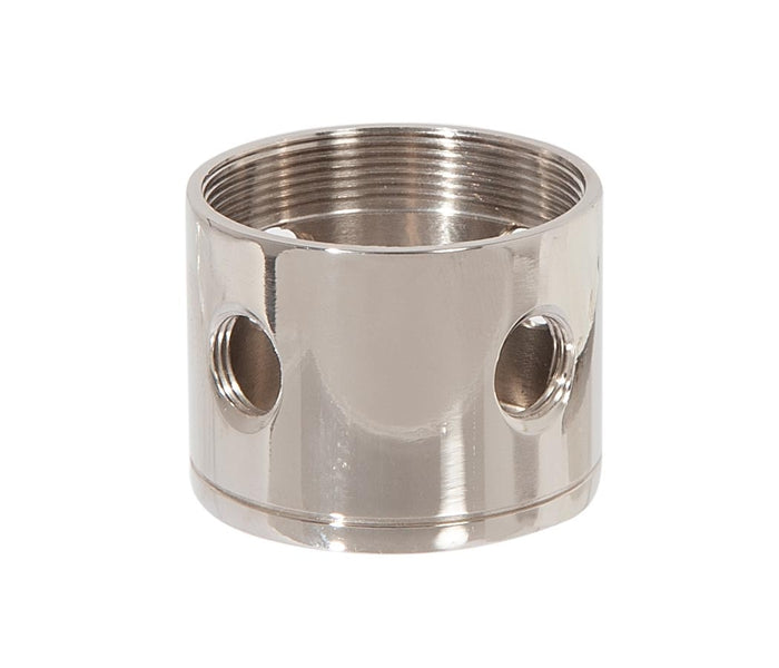 1-1/4 Inch Tall, 4 Side Hole Polished Nickel Finish Turned Brass Lamp Cluster Body