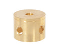 1-1/4 Inch Tall, 4 Side Hole Unfinished Turned Brass Lamp Cluster Body