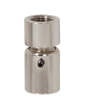 1-1/4 Inch Tall Polished Nickel Finish Hang Straight Brass Swivel, 1/8F x1/8F