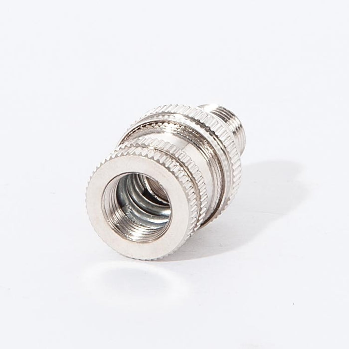 1 1/4" Tall Brass Knurled Lamp Swivel, 1/8M X 1/8F, Nickel Plated