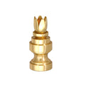 1-1/4" Tall Prong Finial Base Polished & Lacquered Finish 1/4-27F Tap (20972)