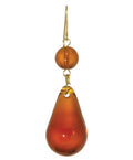 1 1/8" Amber Tear Drop w/ Bead, ~2-1/2" overall length