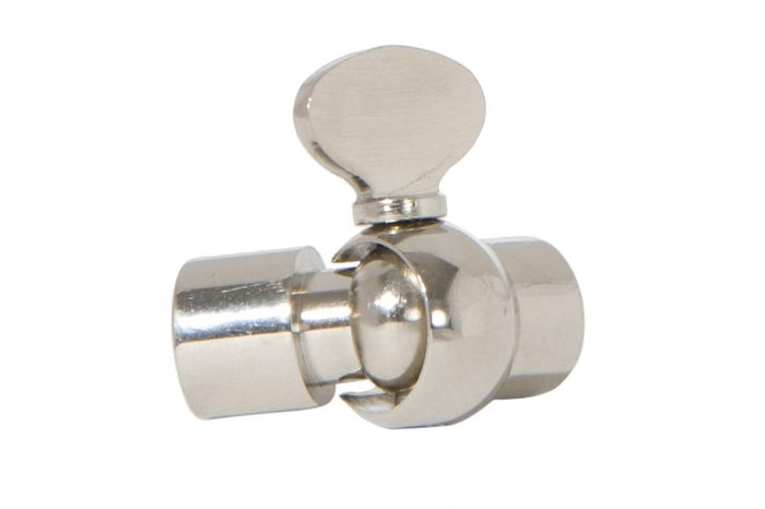 1-1/8 Inch Long Polished Nickel Die Cast Brass Open Ball Lamp Swivel, 1/8F