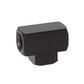 1-1/8 Inch Long Satin Black Finish Union Tee Rounded Arm Back, 1/8F All Sides