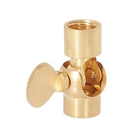 1-1/8 Inch Tall Unfinished Die Cast Brass Open Ball Swivel with Key, 1/8F x 1/8F
