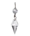 1 3/16" Clear Prism with Brass Pins, ~2-1/2" overall length