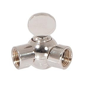 1-3/16 Inch Tall Polished Nickel Die Cast Brass Swivel with Butterfly Knob, 1/8F x 1/8F