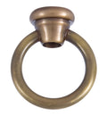 1-3/4" Tall Cast Brass Loop with wire way, 1-1/2" diameter, tap 1/4F (1/2" diameter), antique brass finish