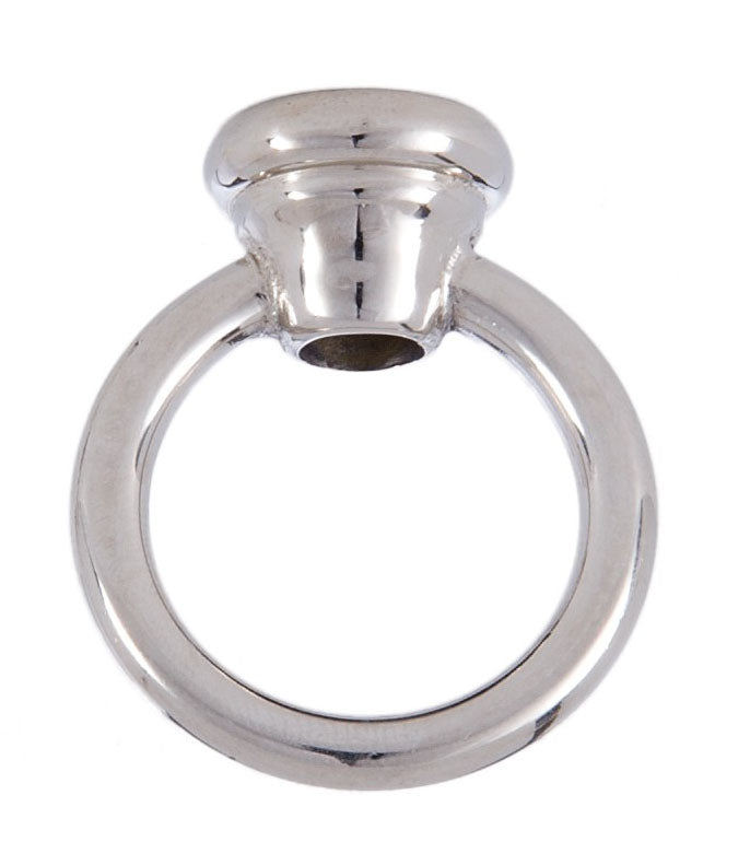 1-3/4" Tall Cast Brass Loop with wire way, 1-1/2" diameter, tap 1/4F (1/2" diameter), polished nickel finish