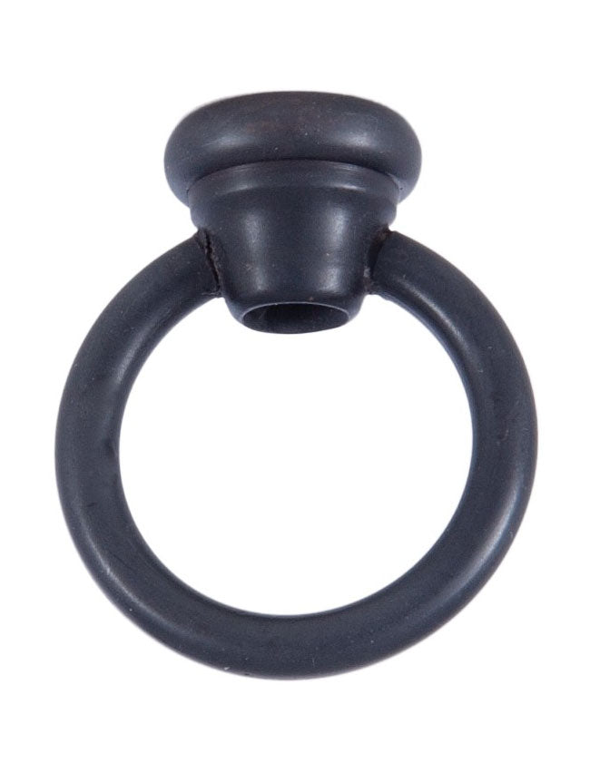 1-3/4" Tall Cast Brass Loop with wire way, 1-1/2" diameter, tap 1/4F (1/2" diameter), satin black finish