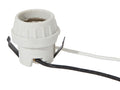E-26 Base Keyless Unglazed Porcelain Snap-In Socket with Wire Leads