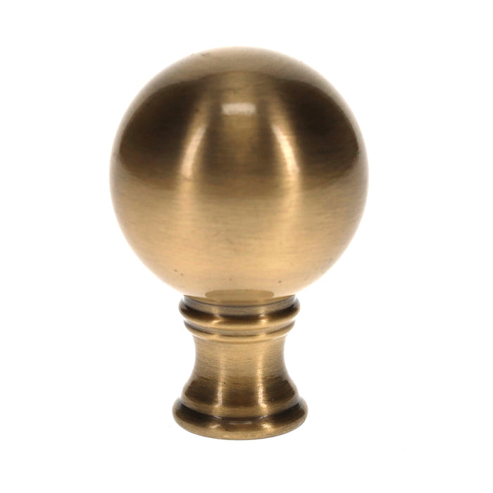 1-3/4" Tall Smooth Ball Design, 32mm Solid Brass Finial, Antique Brass Finish (11081A)