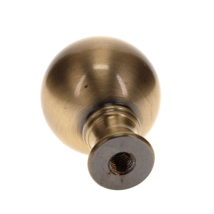 1-3/4" Tall Smooth Ball Design, 32mm Solid Brass Finial, Antique Brass Finish (11081A)