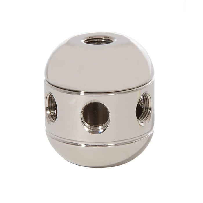 1-5/8 Inch Tall Polished Nickel Finish Turned Brass 2-Pc. Cluster Body, Choice of Side Holes