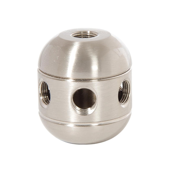 1-5/8 Inch Tall Satin Nickel Finish Turned Brass 2-Pc. Cluster Body, Choice of Side Holes