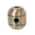 1-5/8 Inch Tall Turned Brass 2-Piece Cluster Body, Antique Brass Finish, Choice of Side Holes