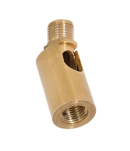 1-9/16 Inch Tall Unfinished Brass 90 Degree Small Friction Lamp Swivel, 1/8F x 1/8M