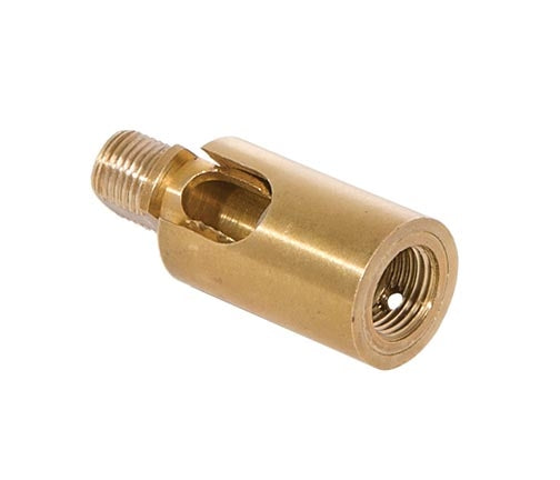 1-9/16 Inch Tall Unfinished Brass 90 Degree Small Friction Lamp Swivel, 1/8F x 1/8M