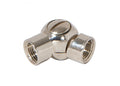 1-9/32 Inch Long Nickel Plated Finish Die Cast Brass Swivel with Slotted Screw, 1/8F