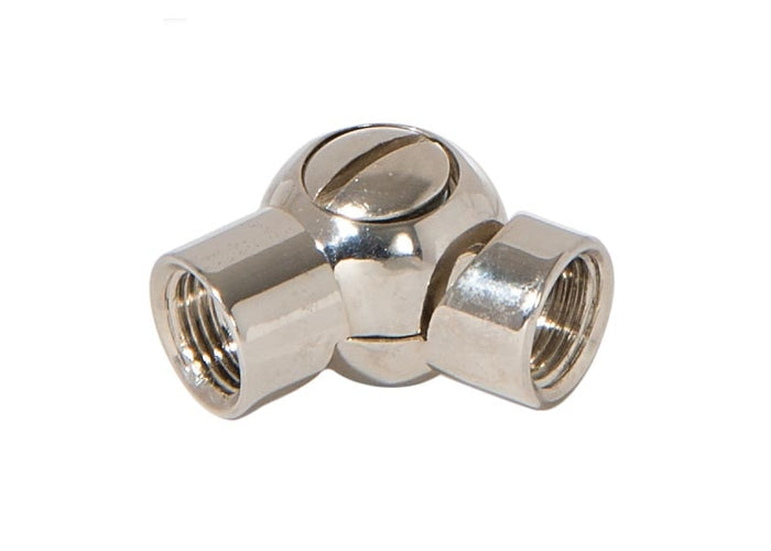 1-9/32 Inch Long Nickel Plated Finish Die Cast Brass Swivel with Slotted Screw, 1/8F