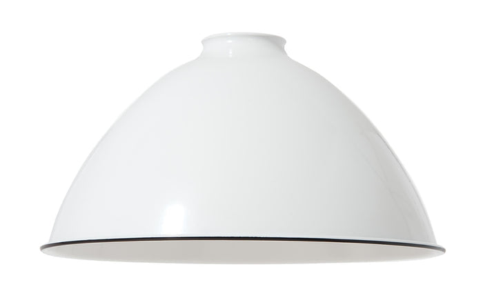 10" Diameter White Enamel Metal Dome Shade, 2-1/4" Fitter