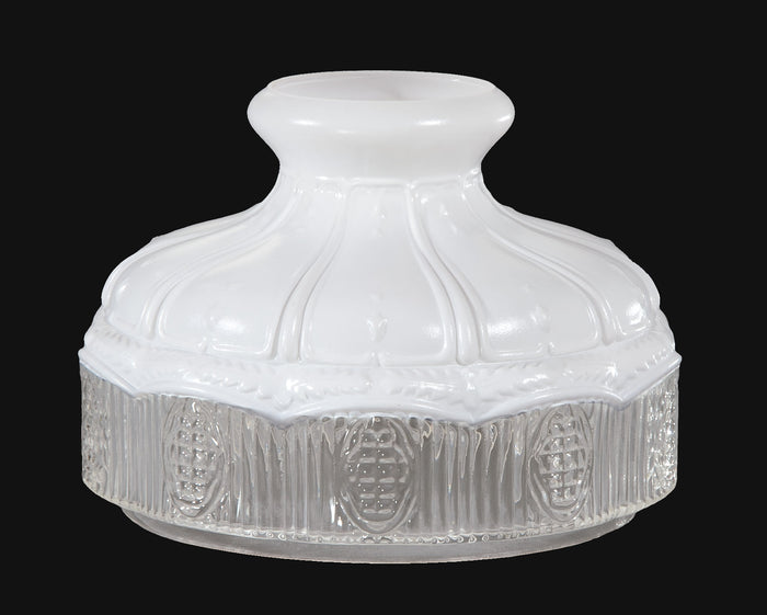 10" Glass Shade with Satin Top and Clear Panels