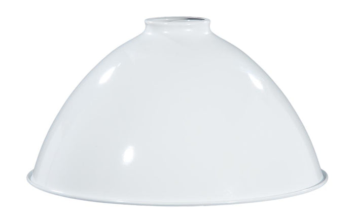 10" Metal Dome Lamp Shade - White Enamel Finish, 2 1/4" Fitter Size