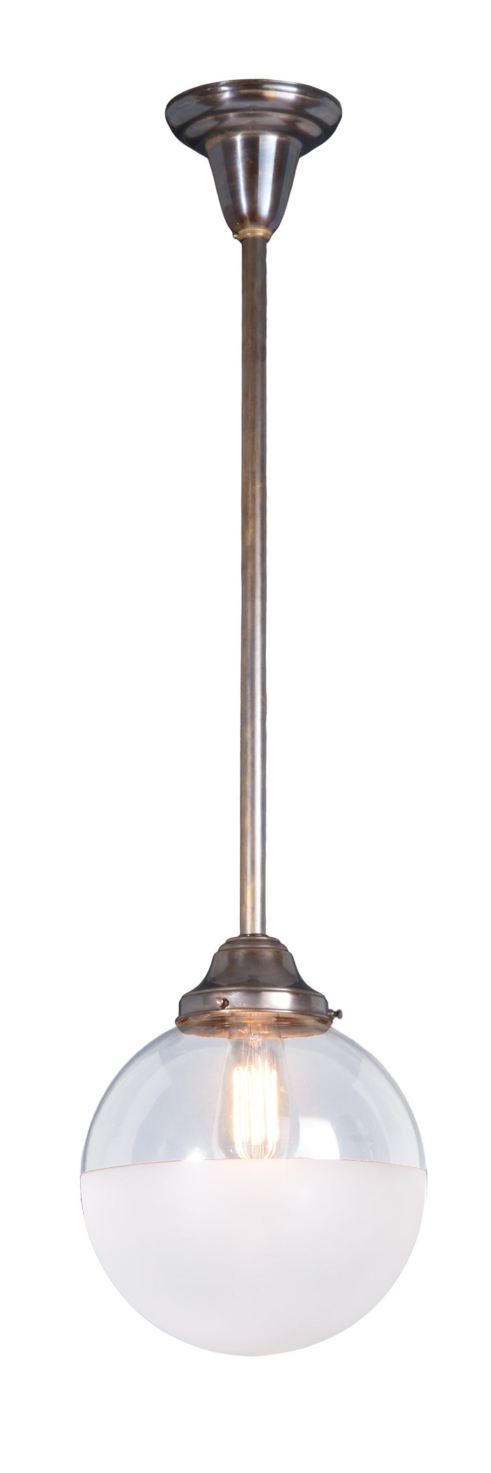 10" Special Half-Frost Industrial Style Pendant Shade, 4 inch lip fitter
